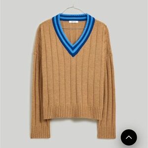 Madewell Tipped V-Neck Oversized Sweater